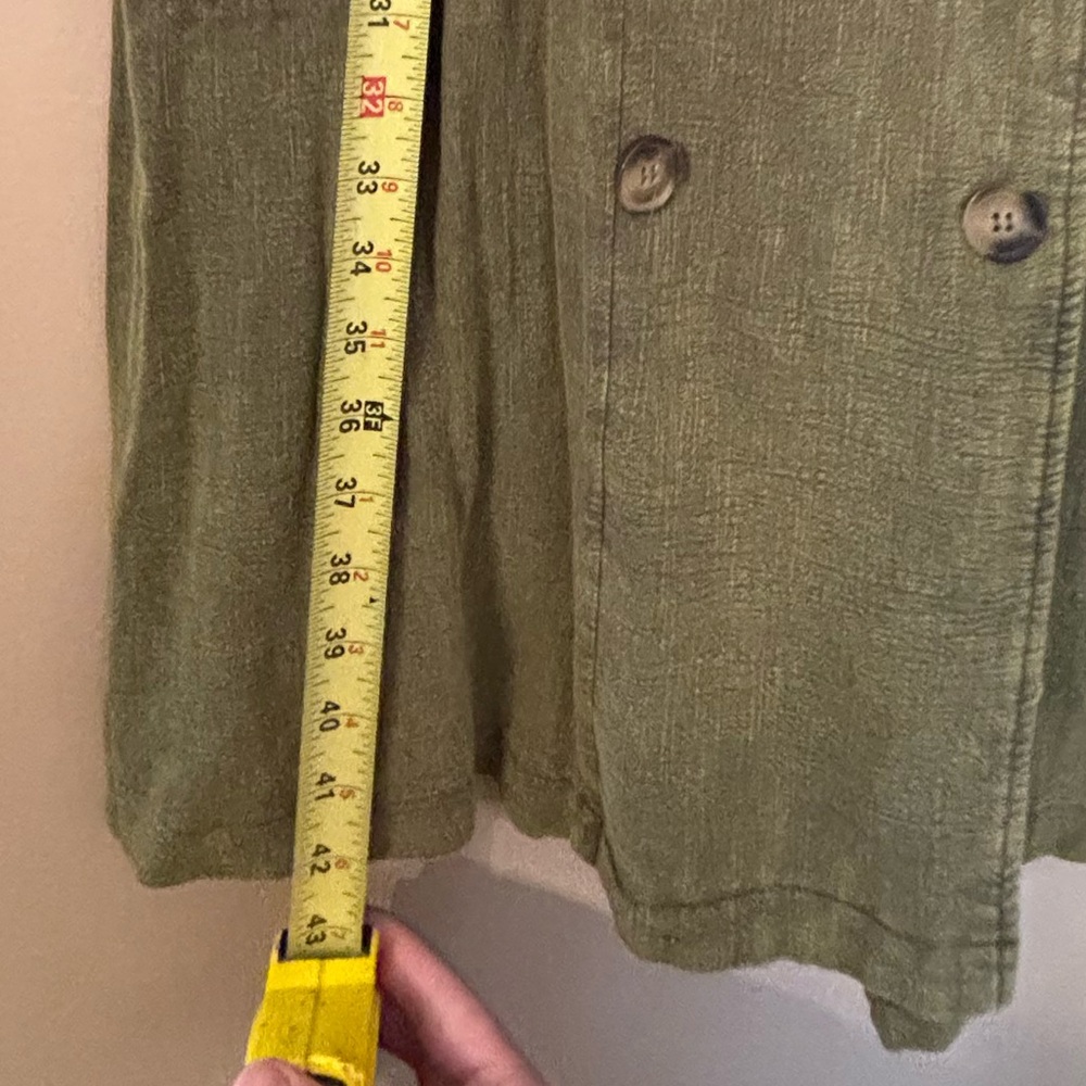 NWT Heyson olive green women’s button trench coat jacket size L - Picture 8 of 12